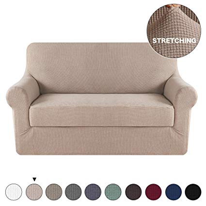 Amazon.com: Turquoize 2 Piece Loveseat Slipcover Form Fit Stretch