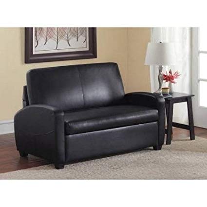 Amazon.com: Sofa Bed Couches Sleeper Sofas-Black Leather Upholstered