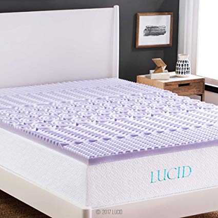 Amazon.com: LUCID 2-inch 5-Zone Lavender Memory Foam Mattress Topper