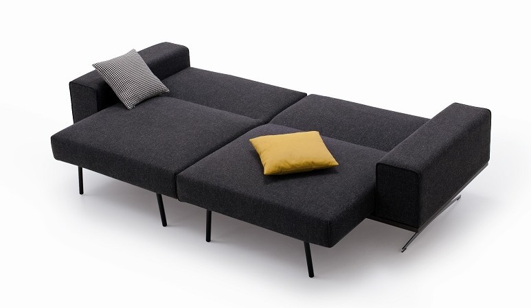 Chenille Fabric Modern Long Comfortable Sofa Bed K56