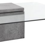 Modern Glass Coffee Table With Polished Concrete - Industrial
