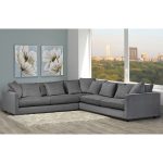 Shop Made to Order Modern Lounge Down Filled Grey Fabric Sectional