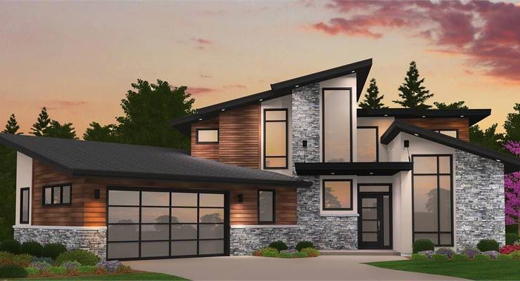 Modern House Plans & Small Contemporary Style Home Blueprints