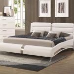 Coaster 300345KW White California King Size Bed With Metallic
