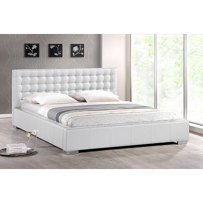 Shop Madison White Modern King-size Bed with Upholstered Headboard