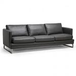 Amazon.com: Baxton Studio Dakota Leather Modern Sofa, Pewter Gray