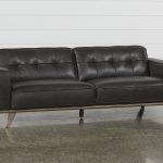 Caressa Leather Dark Grey Sofa | Living Spaces
