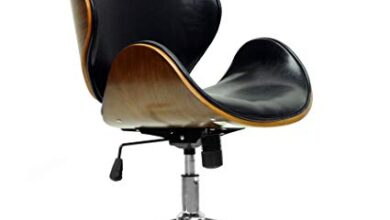 Amazon.com: Baxton Studio Bruce Modern Office Chair, Walnut/Black