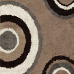 Contemporary Modern Shag Beige Gray Area Rug Swirls Shaggy Floor