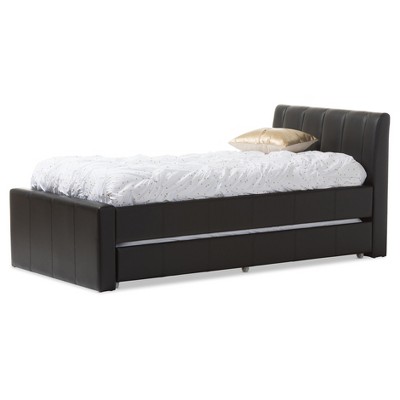Cosmo Modern And Contemporary Faux Leather Trundle Bed - Twin