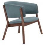 Mid-Century Modern Upholstered And Wood Lounge Chair (Set Of 2