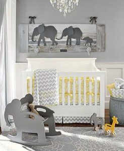 Elephant nursery decor. Unique wall art for a baby's room. Made of