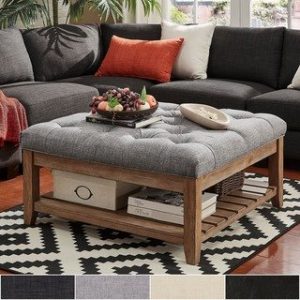 Shop Lennon Pine Planked Storage Ottoman Coffee Table by iNSPIRE Q