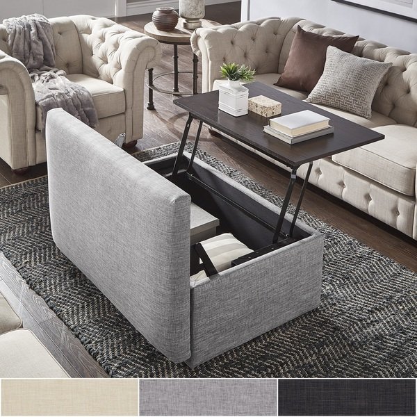 Shop Landen Lift Top Upholstered Storage Ottoman Coffee Table by