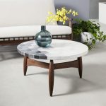 Mosaic Tiled Outdoor Coffee Table - Isometric Concrete/Turned Wood