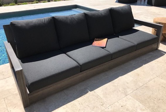 Brayden Studio Yandell Teak Outdoor Sofa with Cushions | Wayfair