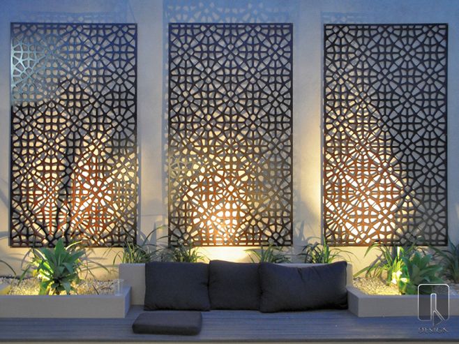 Grail Laser Cut Screen. The Grail Outdoor Wall Art is a contemporary