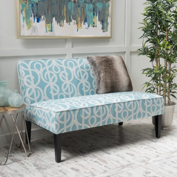 Patterned loveseat for a contemporary
style of home