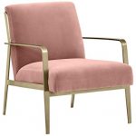 Amazon.com: Rivet Clover Modern Glam Velvet Brass Arm Accent Chair
