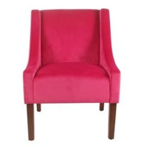 Shop Porch & Den Lyric Pink Velvet Swoop Arm Accent Chair - On Sale