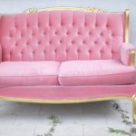 Pink Tufted Loveseat - Something Vintage Rentals