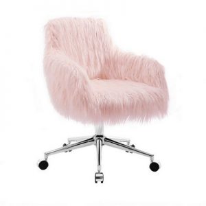 Fiona Chrome Base Office Chair Blush Pink - Linon : Target