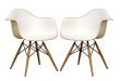 Amazon.com: Baxton Studio Fiorenza White Plastic Armchair with Wood
