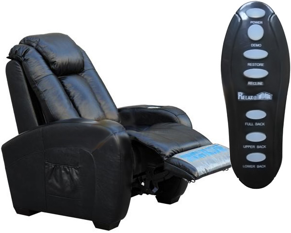 Home Theater Leather Power Recliners with Shiatsu Massage & Cupholders