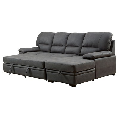 MiBasics Samson Modern Style Pullout Sleeper Sofa Graphite : Target