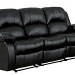 Amazon.com: Homelegance Double Reclining Sofa, Black Bonded Leather