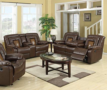 Amazon.com: GTU Furniture Cobra Pu-Leather Reclining Sofa Loveseat