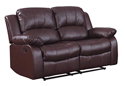 Amazon.com: Homelegance Double Reclining Loveseat, Brown Bonded
