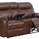 Gin Rummy Pub-Back Reclining Leather Loveseat|The Dump Luxe