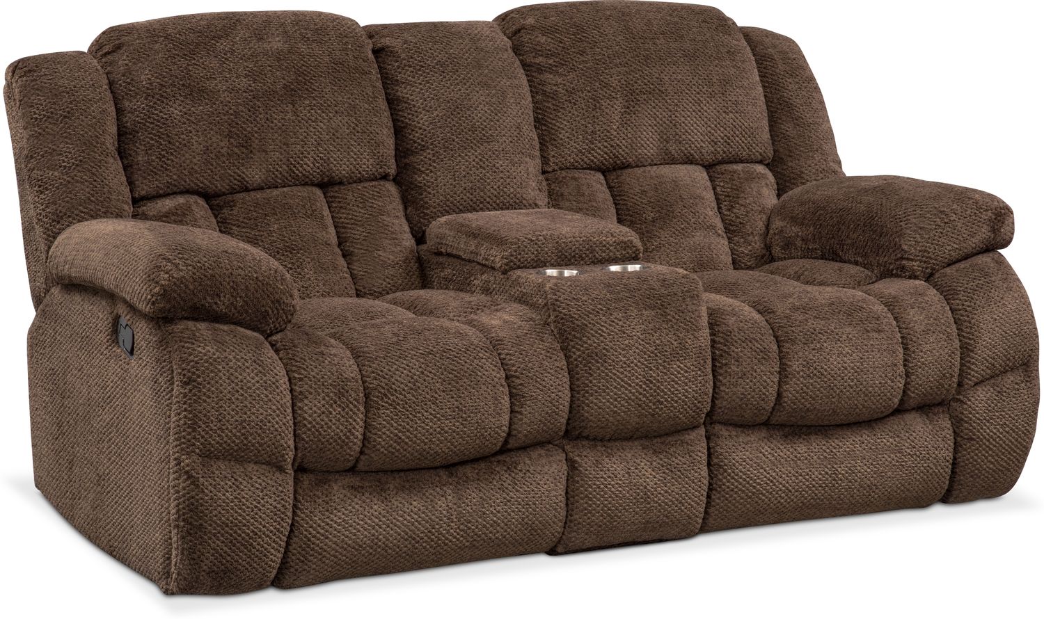 Turbo Reclining Loveseat with Console | Value City Furniture and