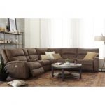 Furniture Brant Fabric & Leather Power Reclining Sectional Sofa