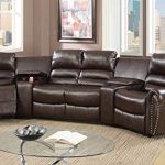 Amazon.com: 5pcs Brown Bonded Leather Reclining Sofa Set Home
