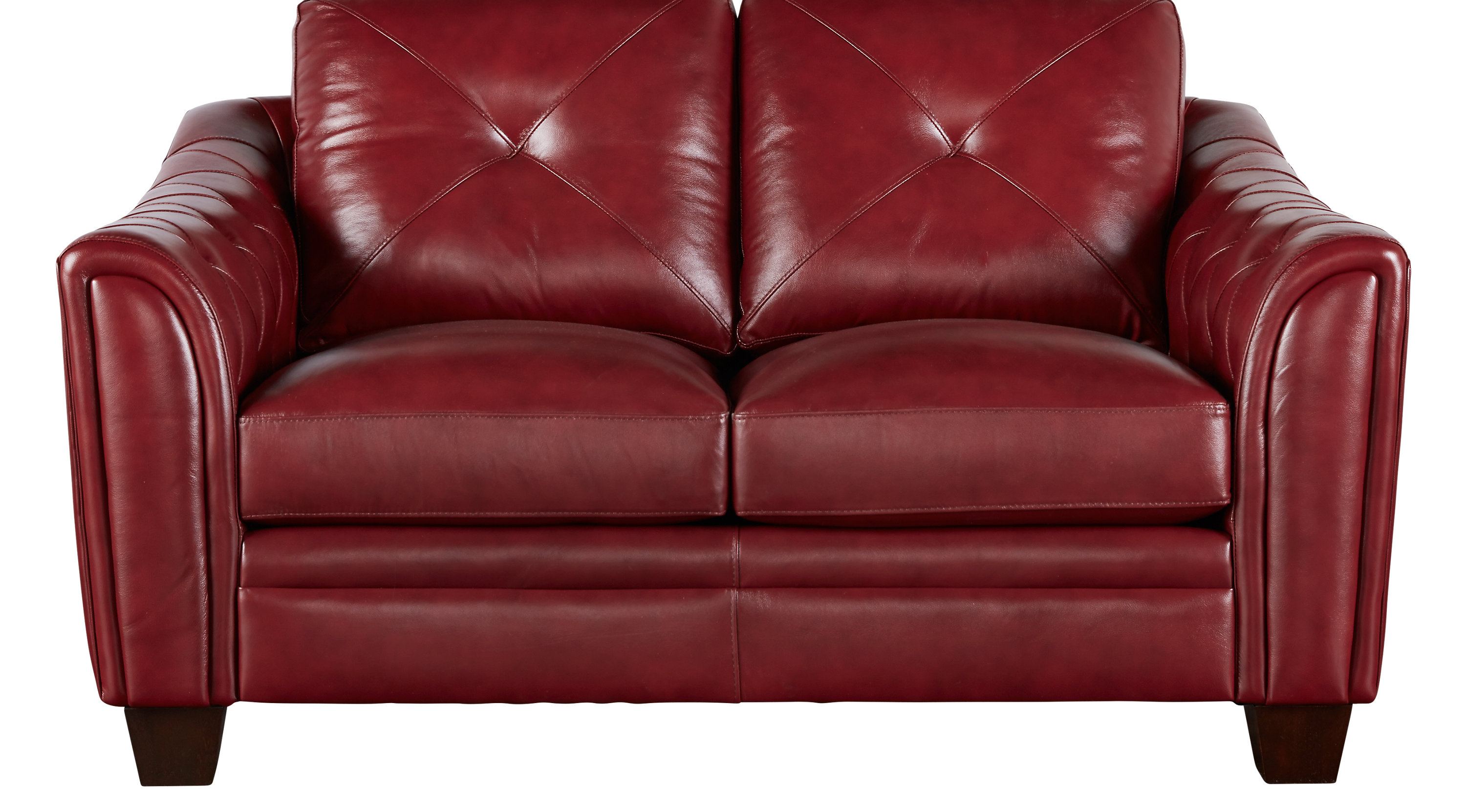 $868.00 - Marcella Red Leather Loveseat - Classic - Contemporary,