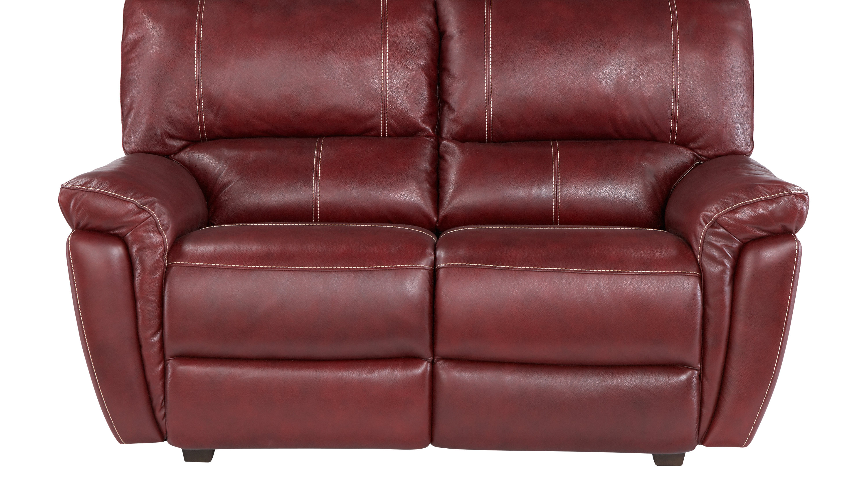 $577.00 - Browning Bluff Red Leather Loveseat - Classic - Contemporary,