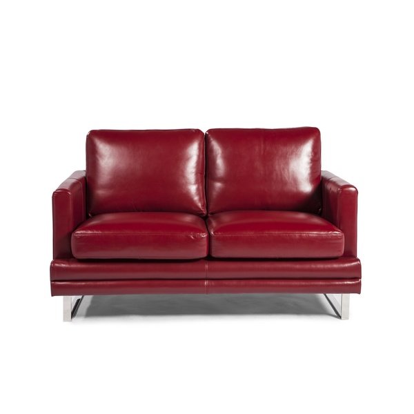 Shop Melbourne Collection Red Leather Loveseat by Lazzaro Leather