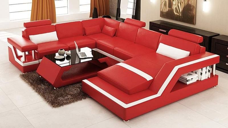 VIG Furniture - Divani Casa 6139 Modern Red and White Bonded Leather