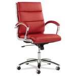 Shop Alera Neratoli Series Red Leather with Chrome Frame Mid-Back
