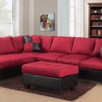 Master Furniture Living Room Two-tone red sectional sofa. 2327 - The