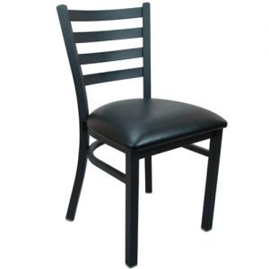 Advantage Black Metal Ladder Back Restaurant Chair | Restaurant