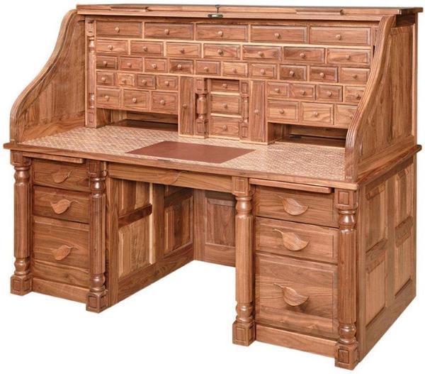 President's Style Large Roll Top Desk from DutchCrafters Amish