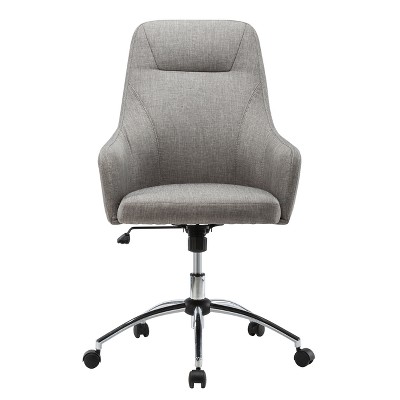 Comfy Height Adjustable Rolling Office Desk Chair- Gray- Techni