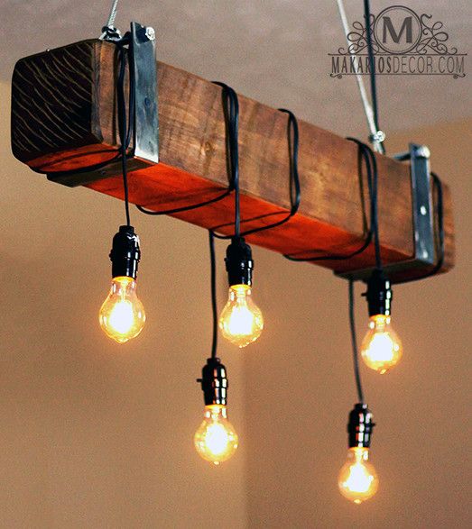 Rustic Beam Chandelier | Cabin & House Design | Home Decor, Rustic