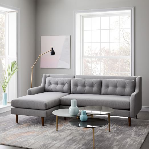 Crosby Mid-Century 2-Piece Chaise Sectional | west elm