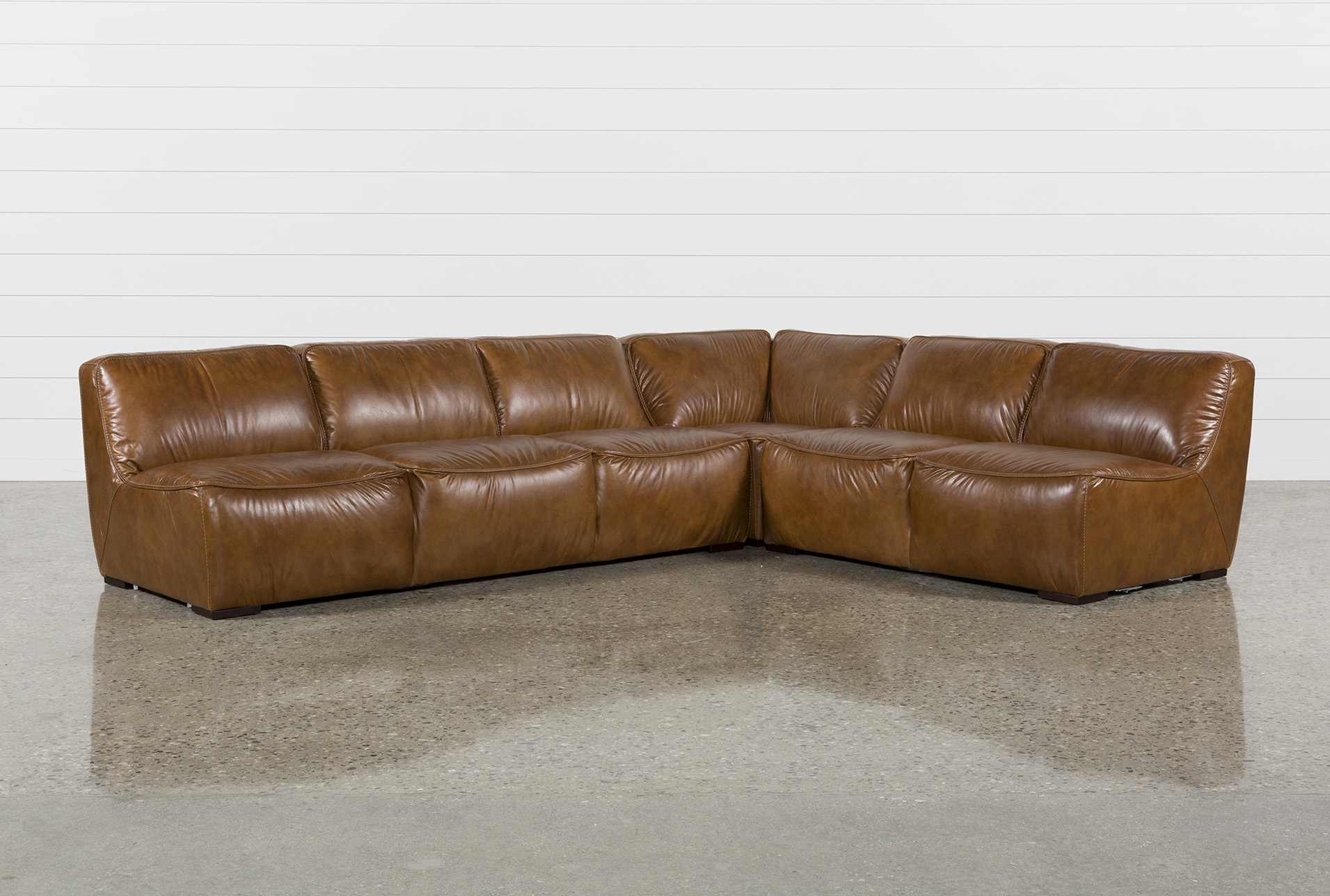 Burton Leather 3 Piece Sectional | Living Spaces