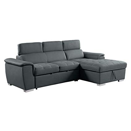 Amazon.com: Homelegance 8228 Sleeper Sectional Sofa with Storage