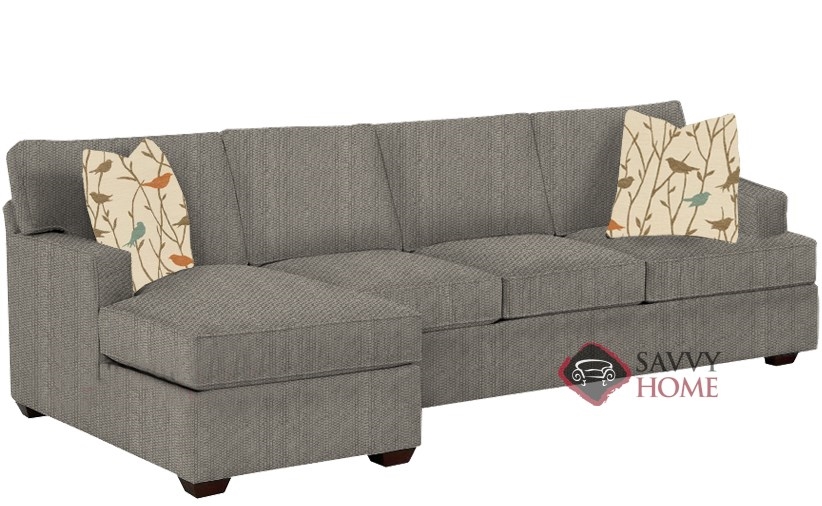 Quick-Ship Lincoln Fabric Sleeper Sofas Chaise Sectional in Frenzy